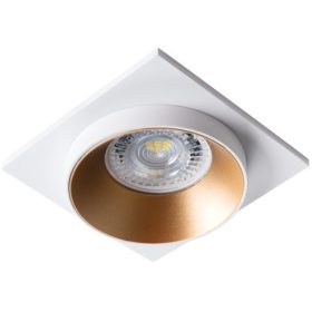   Négyzet alakú halogén mennyezeti lámpatest SIMEN MR16 GU10 fehér és arany Kanlux