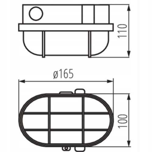 MILO 7040T/PB E27 csatorna lámpatest IP54 fekete garázslámpa KANLUX