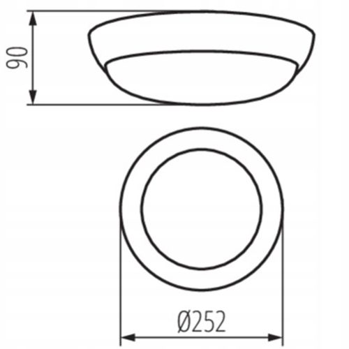Mennyezeti LED fali lámpa ERTON E27 15W IP44 25cm Fehér KANLUX