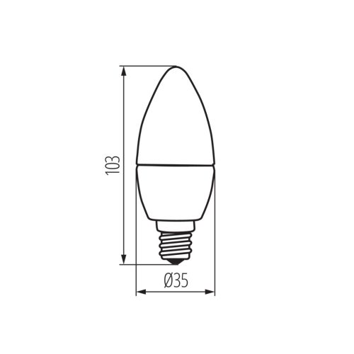 LED izzó DUN CANDLE E14 6.5W 806lm 3000K Meleg KANLUX