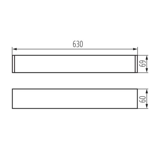 Lineáris LED Mennyezeti Lámpa T8 G13 18W 60cm Felületre Szerelt Fekete ALIN Kanlux