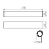 Mennyezeti függőlámpa, lineáris LED T8 G13, 36W, 120cm, ezüst színű, mennyezeti, AL, Kanlux