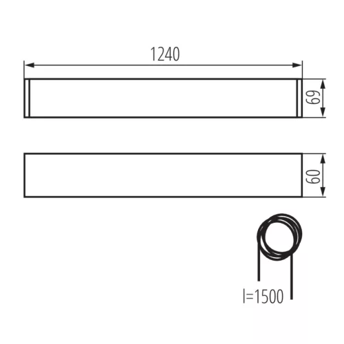 Mennyezeti függőlámpa, lineáris LED T8 G13, 36W, 120cm, ezüst színű, mennyezeti, AL, Kanlux