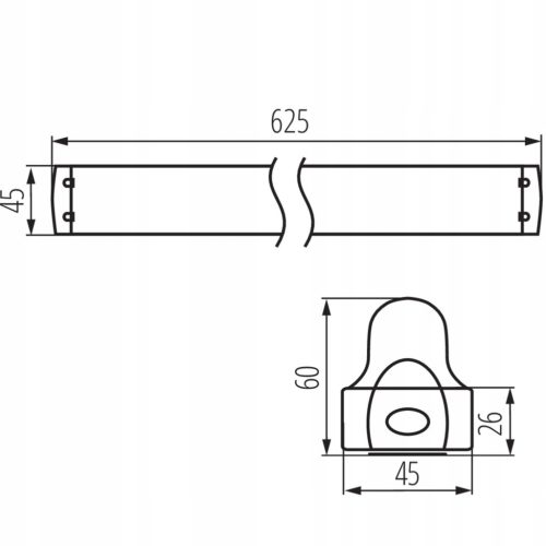 Lineáris LED ipari lámpa 60cm T8 G13 KANLUX