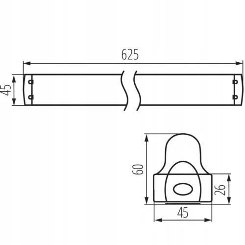 Lineáris LED ipari lámpa 60cm T8 G13 KANLUX