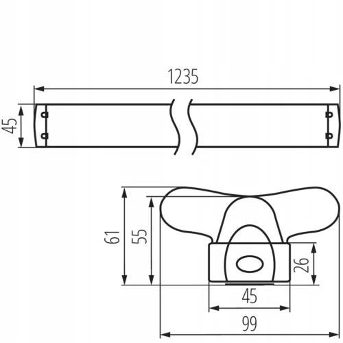 Lineáris LED ipari lámpa 120cm 2x T8 G13 KANLUX
