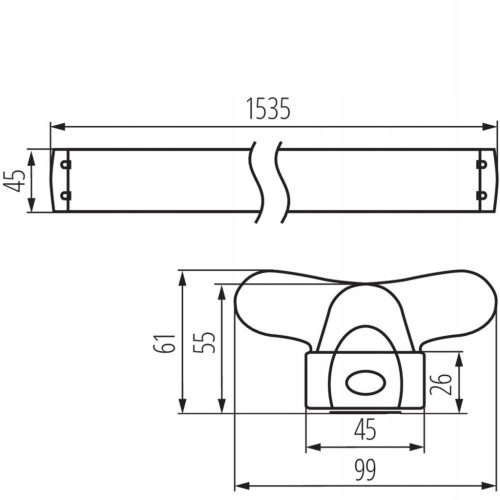 Lineáris LED ipari lámpa 150cm 2x T8 G13 KANLUX