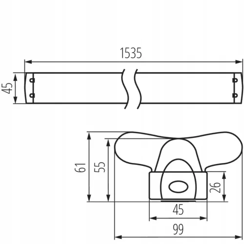 Lineáris LED ipari lámpa 150cm 2x T8 G13 KANLUX