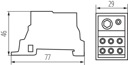 DIN-sínes elosztóblokk KTB-125-1-M 690V Kanlux