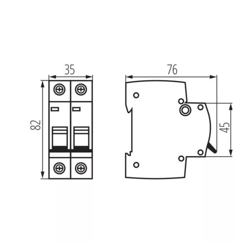 Kismegszakító B25 2 pólusú KMB6 25A Kanlux