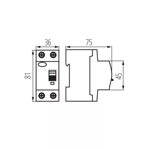 Áram-védőkapcsoló 2 pólusú KRD10-2 25A 230V Kanlux