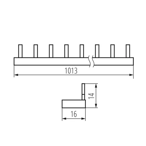 Réz fázissín 1P 63A KBBI-1x56 csapos fésűs Kanlux