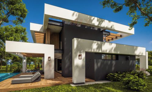 Kerti lámpa VIMO E27 Emeleti fali lámpa IP44 Érzékelő Barna Kanlux