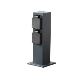   Kerti oszlop aljzatokkal 230V NASTO 25cm IP44 Antracit KANLUX