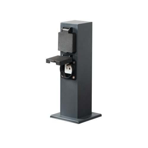 Kerti oszlop aljzatokkal 230V NASTO 25cm IP44 Antracit KANLUX