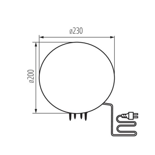 Kültéri kerti lámpa LED gömb alakú E27 IP65 földelt szürke STONO Kanlux