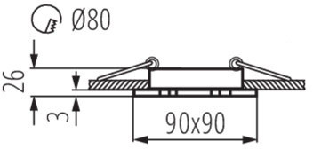 Szögletes süllyesztett halogén mennyezeti lámpatest SEIDY MR16 Gx5.3 fekete Kanlux