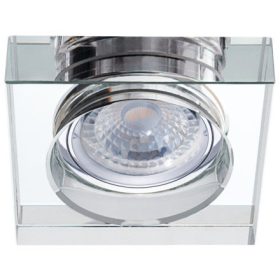   MORTA MR16 ezüst négyzet alakú halogén üveg mennyezeti lámpatest Kanlux