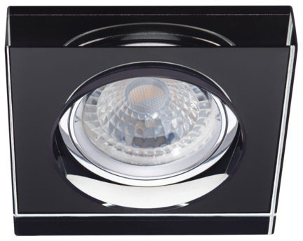 Szögletes üveg halogén mennyezeti lámpatest MORTA MR16 fekete Kanlux