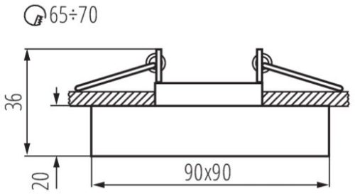 Szögletes üveg halogén mennyezeti lámpatest MORTA MR16 fekete Kanlux