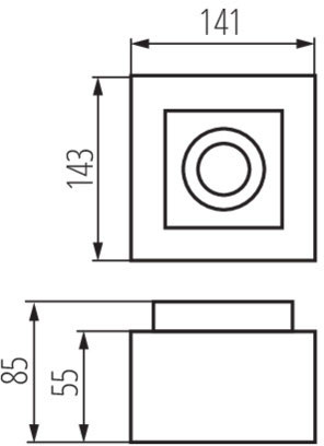 Felületre szerelt halogén SPOT mozgatható fekete GU10 STOBI DLP Kanlux lampatest