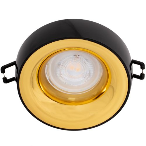 Halogén mennyezeti lámpatest ELNIS L MR16 GU10 fekete és arany Kanlux