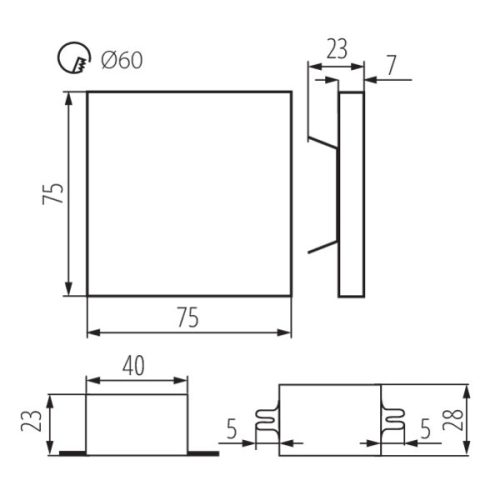 Dekoratív LED lépcsőlámpa APUS PIR 1.3W 13lm 3000K Meleg 230V Kanlux