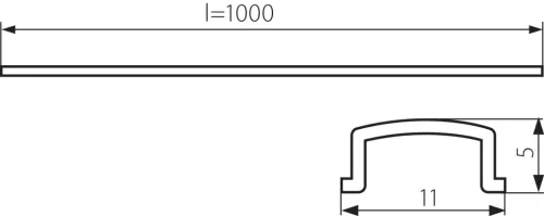 Árnyékoló alumínium profilokhoz, átlátszó, 1 m-es ERNYŐ, Kanlux