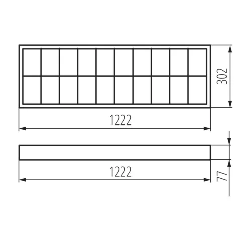 LED T8 raszteres lámpatest 120x30cm G13 téglalap alakú, felületre szerelhető, fehér, Kanlux