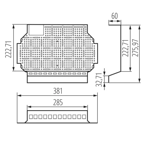 Perforált szerelőlap 36 KDB-S/F-36-MP KDB acél multimédiás panel Kanlux