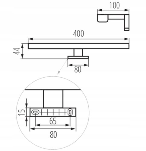LED fürdőszobai fali lámpa ASTEN 8W 4000K 690lm 40cm IP44 tükörlámpa fehér KANLUX
