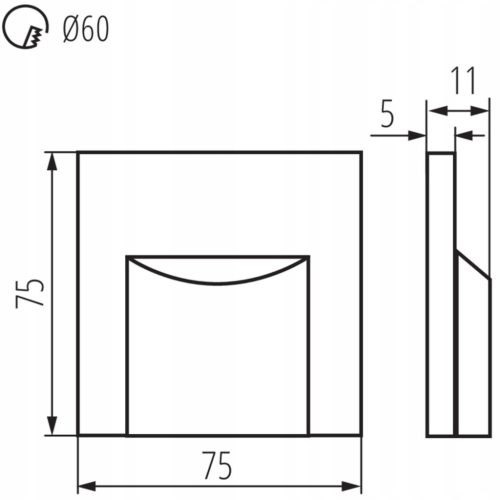 LED lépcsőlámpa Erinus L 0.8W 4000K semleges fehér KANLUX
