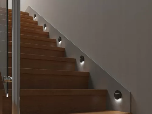 LED lépcsős lámpatest Erinus O 0.8W 3000K meleg fekete KANLUX