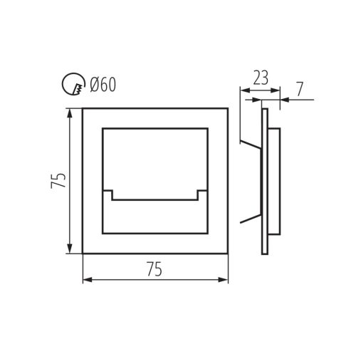 LED lépcsőházi lámpa SABIK MINI 0.8W 15lm 6500K 12DC Cold KANLUX