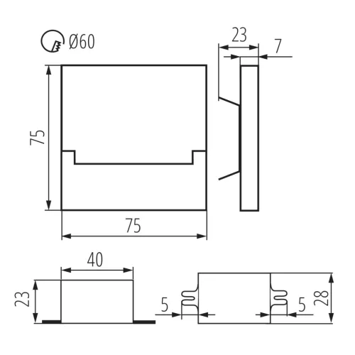 LED lépcsőházi lámpa SABIK 1.3W 13lm 3000K Meleg KANLUX