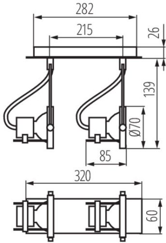 SONDA 2x GU10 KRÓM Szőnyeg Kanlux mennyezeti lámpatest