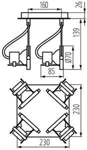 SONDA 4x GU10 KRÓM Szőnyeg Kanlux mennyezeti lámpatest