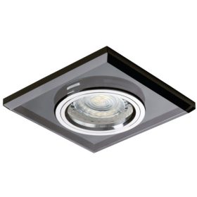   Szögletes üveg halogén mennyezeti lámpatest MORTA MR16 fekete Kanlux