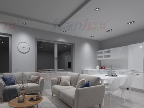 Szögletes üveg halogén mennyezeti lámpatest MORTA MR16 fekete Kanlux