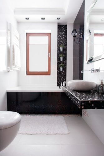 Zárt halogén fürdőszobai mennyezeti lámpatest QULES GU10 fekete Kanlux