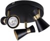 MILENO 3x GU10 Black Gold Kanlux mennyezeti lámpatest