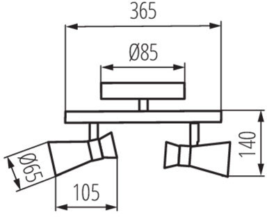 MILENO mennyezeti lámpatest 2x GU10 Black Gold 37cm Kanlux