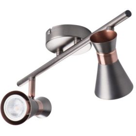   MILENO mennyezeti lámpa lámpatest 2x GU10 ezüst réz 37cm Kanlux