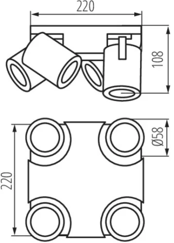 LAURIN 4xGU10 fehér Kanlux mennyezeti lámpatest