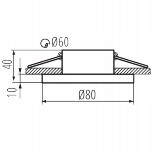 Süllyesztett mennyezeti lámpatest Gx5.3/GU10 fekete gyűrű FLINI IP44 DSO-W KANLUX