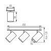 Fali és mennyezeti lámpatest EVALO 3x GU10 PAR16 Fekete KANLUX