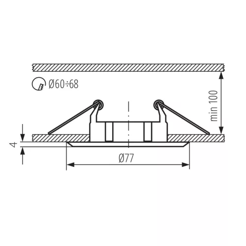 Süllyesztett mennyezeti lámpa VIDI MR16 GU5.3 12AC/DC sárgaréz kerek KANLUX