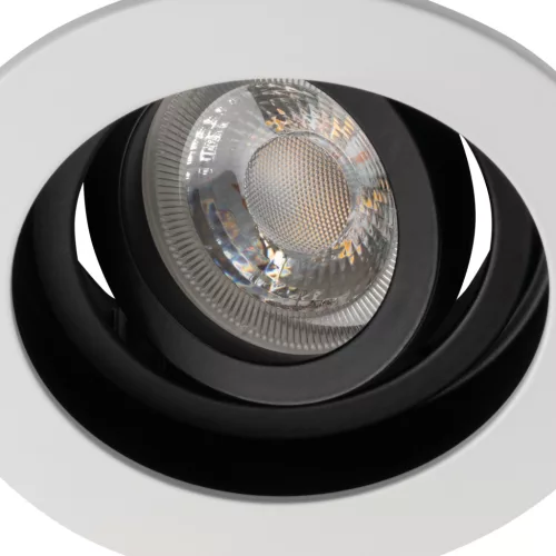 ARET GU10/GU5.3 süllyesztett mennyezeti lámpa, kerek, mozgatható, fekete-fehér, KANLUX