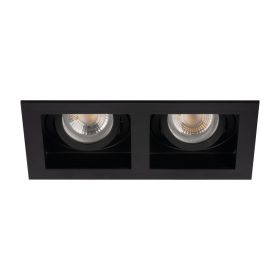   Süllyesztett mennyezeti lámpa ARET 2x GU10/GU5.3 Négyszögletes mozgatható fekete KANLUX