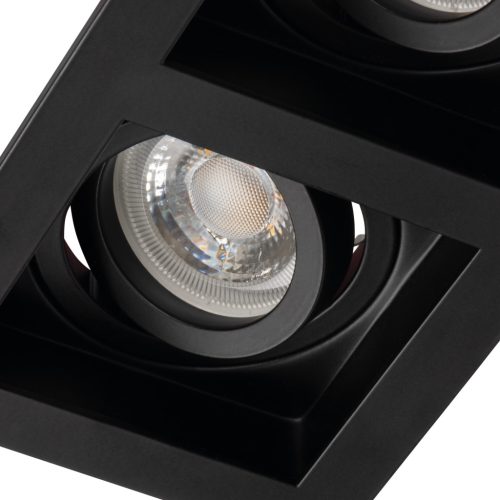 Süllyesztett mennyezeti lámpa ARET 2x GU10/GU5.3 Négyszögletes mozgatható fekete KANLUX